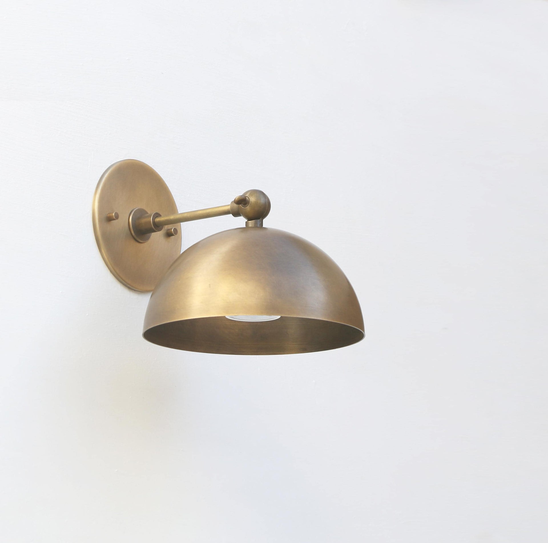 Wall Sconce Light, Brass Wall Sconce Light with white glass mini - shade, PPQ, UL Listed No.3027