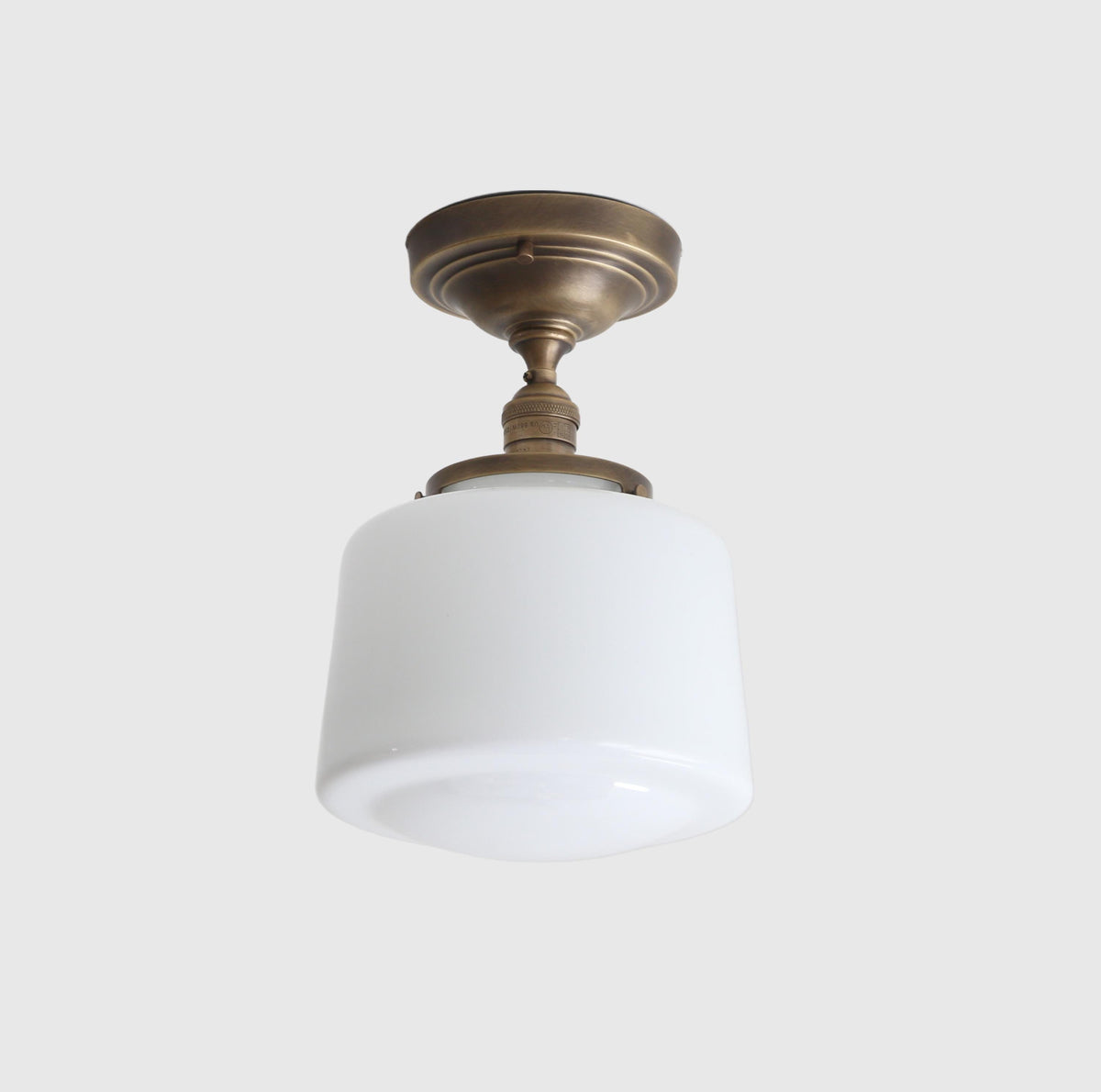Brass Flush Mount Ceiling Light, Brass Ceiling Light, Ceiling light with hand-blown glass shade, Classic ceiling light, UL Listed, No.4034