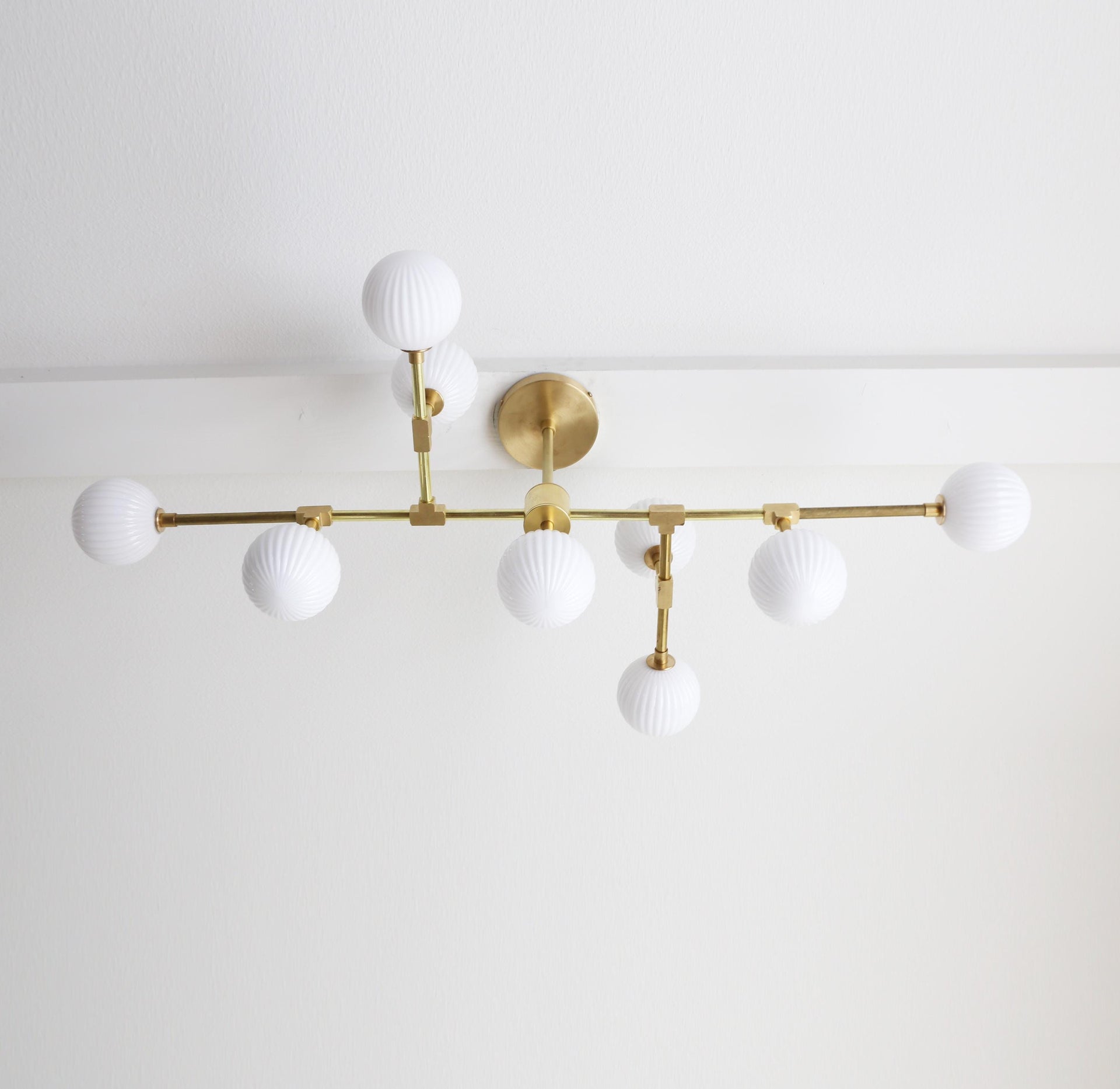 Brass Chandelier, Modern Brass Sputnik Chandelier, Mid-century Modern Sputnik, UL Listed No.4068