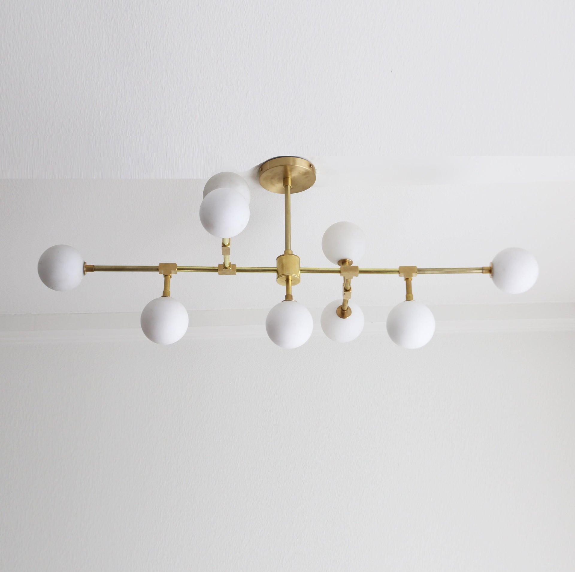 Brass Chandelier, Modern Brass Sputnik Chandelier, Mid-century Modern Sputnik, UL Listed No.4070