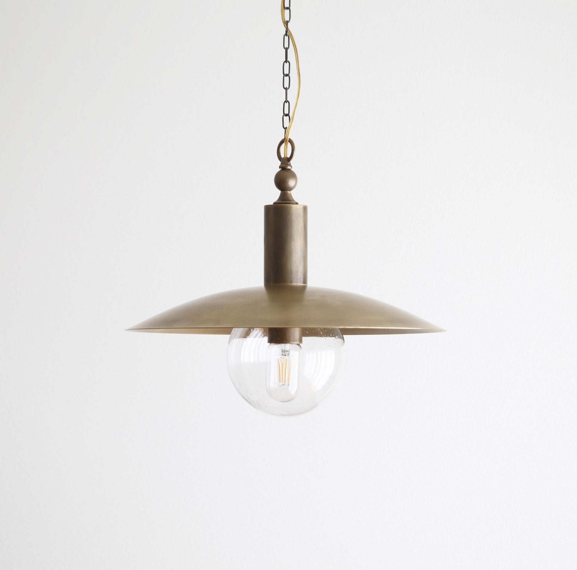 Brass Pendant light -  Kitchen Island light with 16" brass shade, UL Listed, No.4017