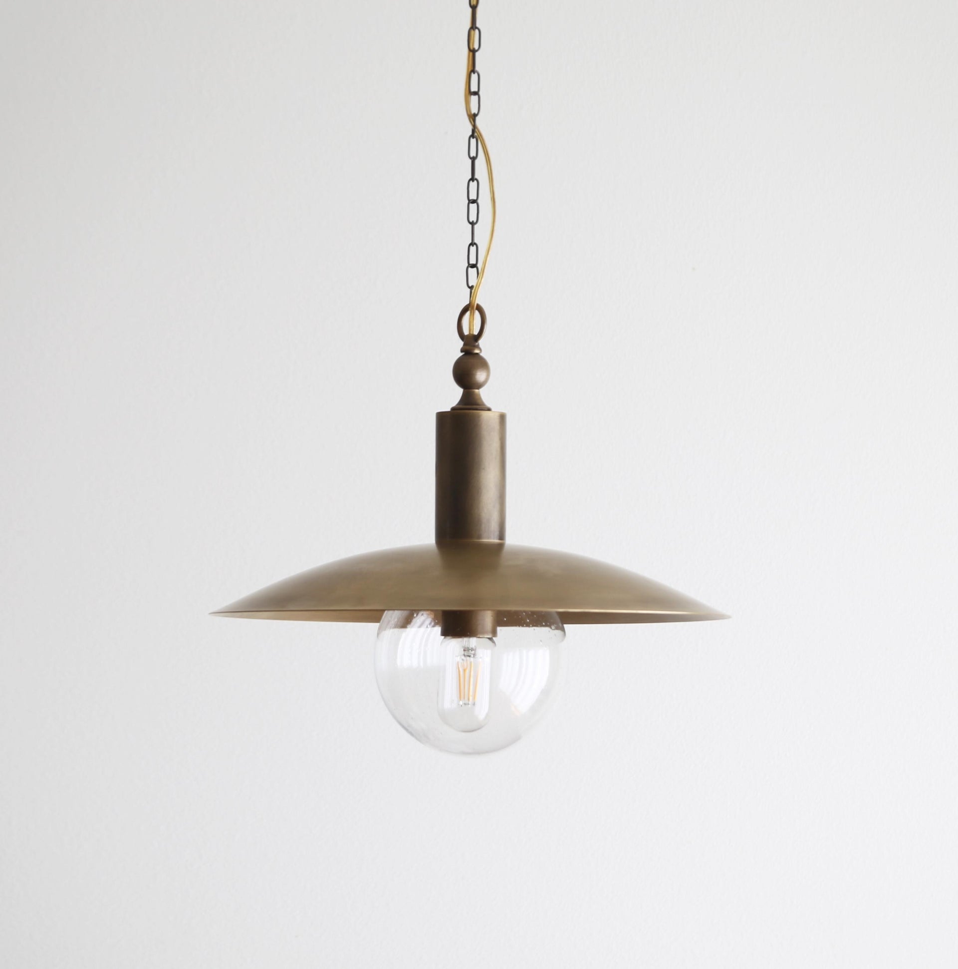 Brass Pendant light -  Kitchen Island light with 16" brass shade, UL Listed, No.4017