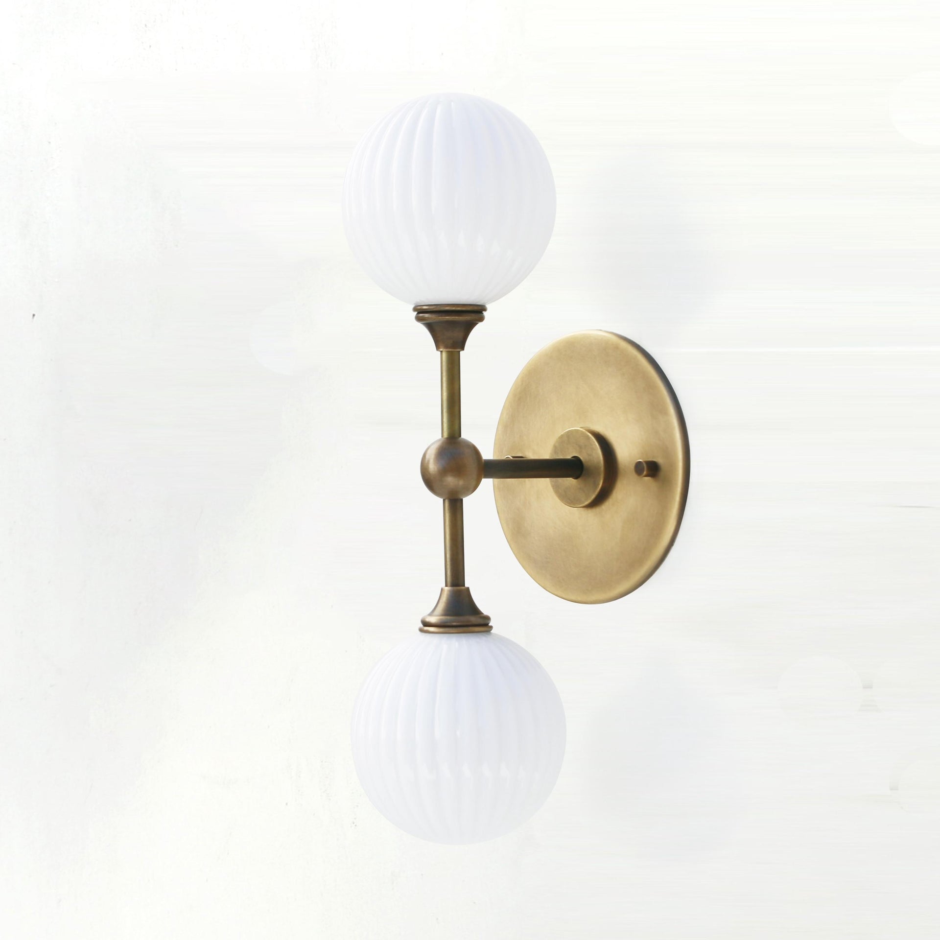 Bathroom Vanity, Vanity Fixture, Mid Century Brass Wall Sconce  light,  UL Listed. YAG-Rib No.3072