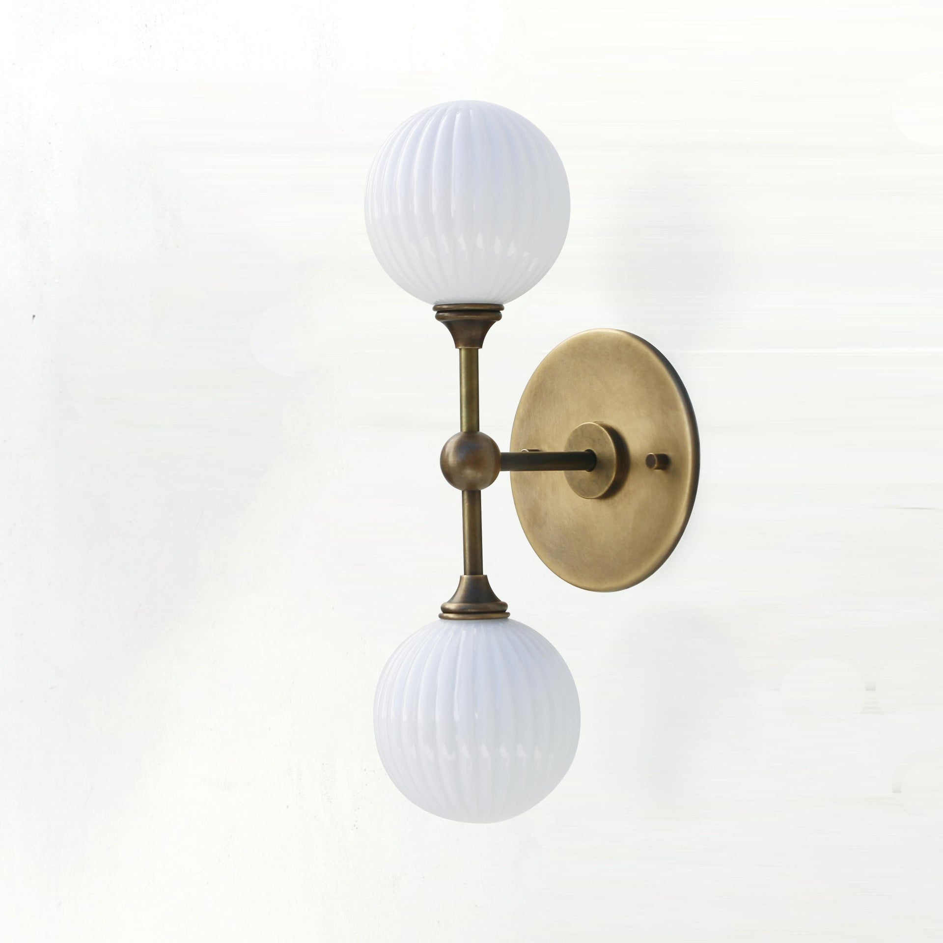 Bathroom Vanity, Vanity Fixture, Mid Century Brass Wall Sconce  light,  UL Listed. YAG-Rib No.3072