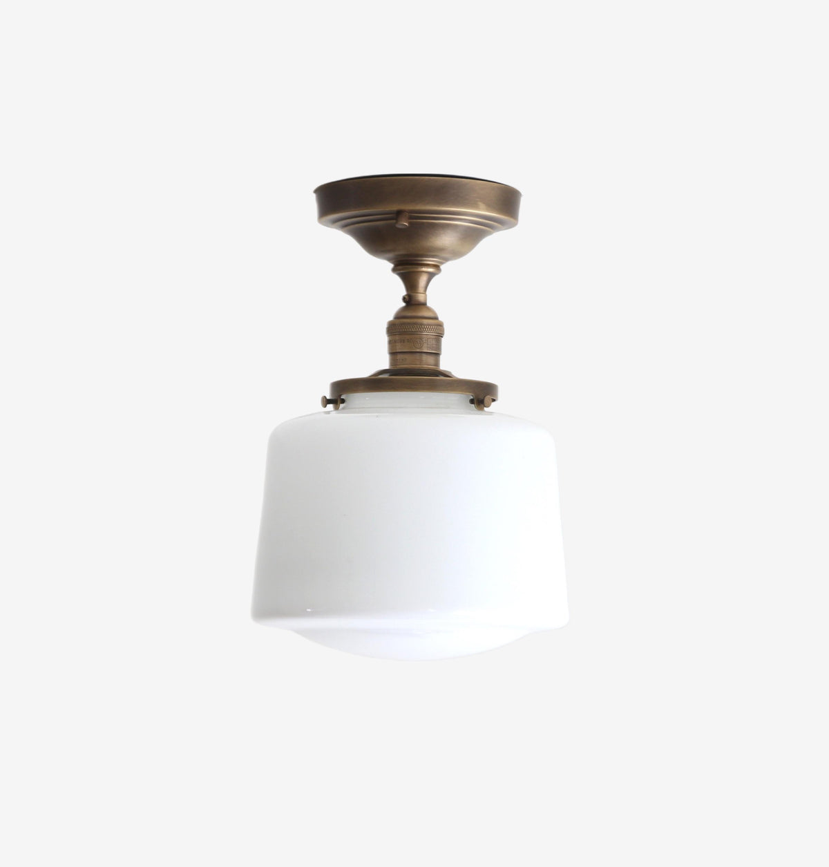 Brass Flush Mount Ceiling Light, Brass Ceiling Light, Ceiling light with hand-blown glass shade, Classic ceiling light, UL Listed, No.4034
