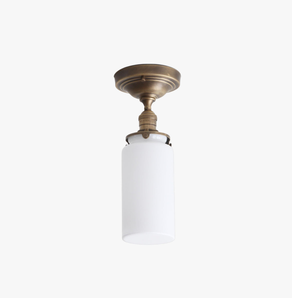Brass Flush Mount Ceiling Light, Brass Ceiling Light, Ceiling light with hand-blown glass shade, Classic ceiling light, UL Listed, No.4040
