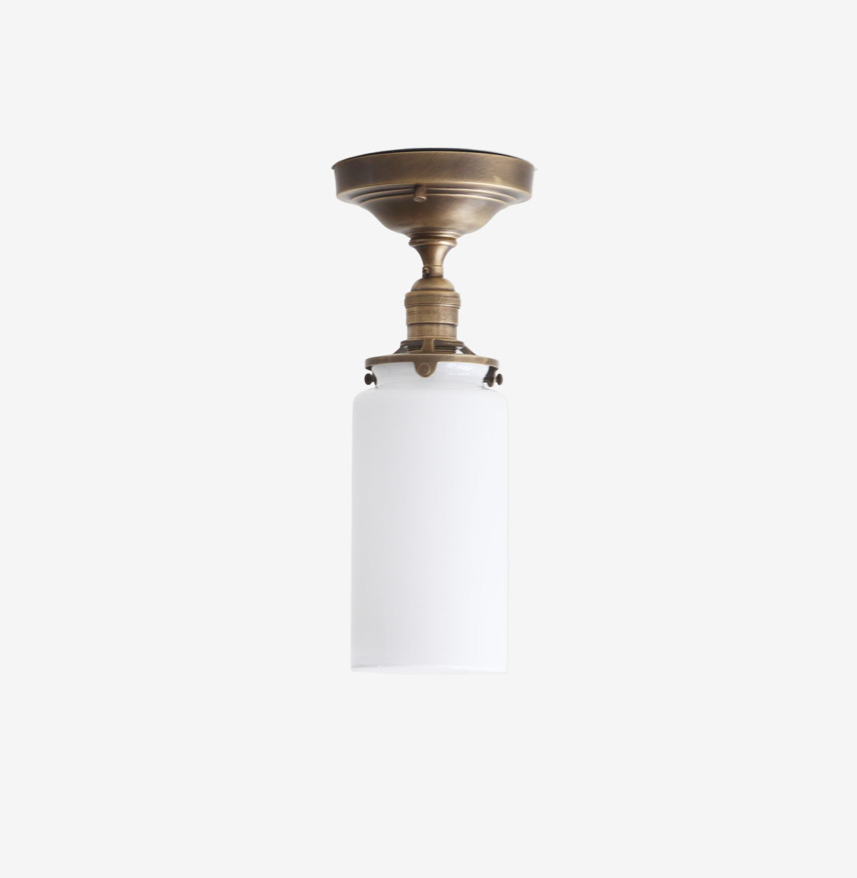 Brass Flush Mount Ceiling Light, Brass Ceiling Light, Ceiling light with hand-blown glass shade, Classic ceiling light, UL Listed, No.4040