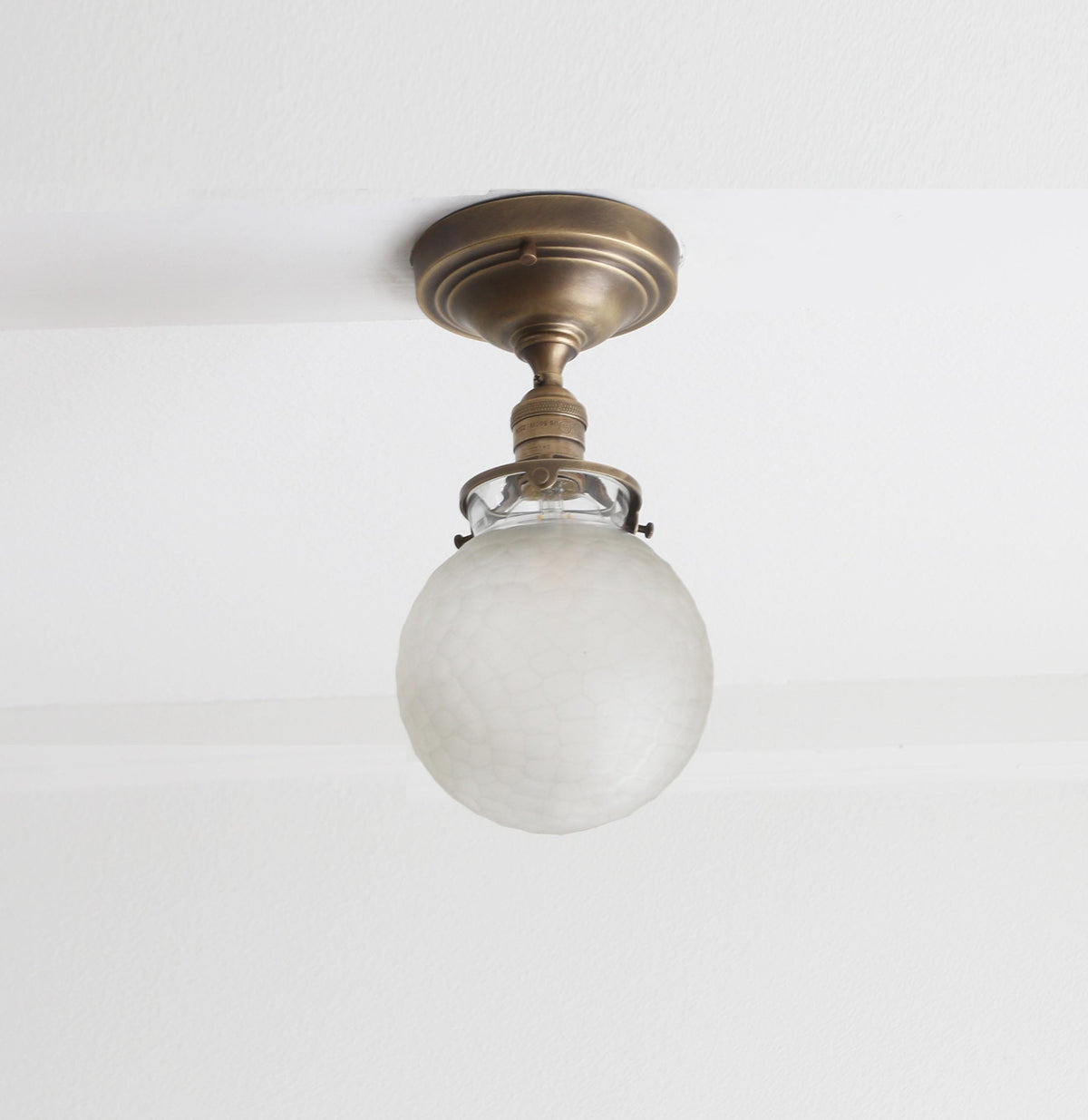 Flush Mount Ceiling Light Fixture - Mid Century Modern Globe Lighting Fixtures - Modern Brass Light Fixtures, UL Listed, No.4054