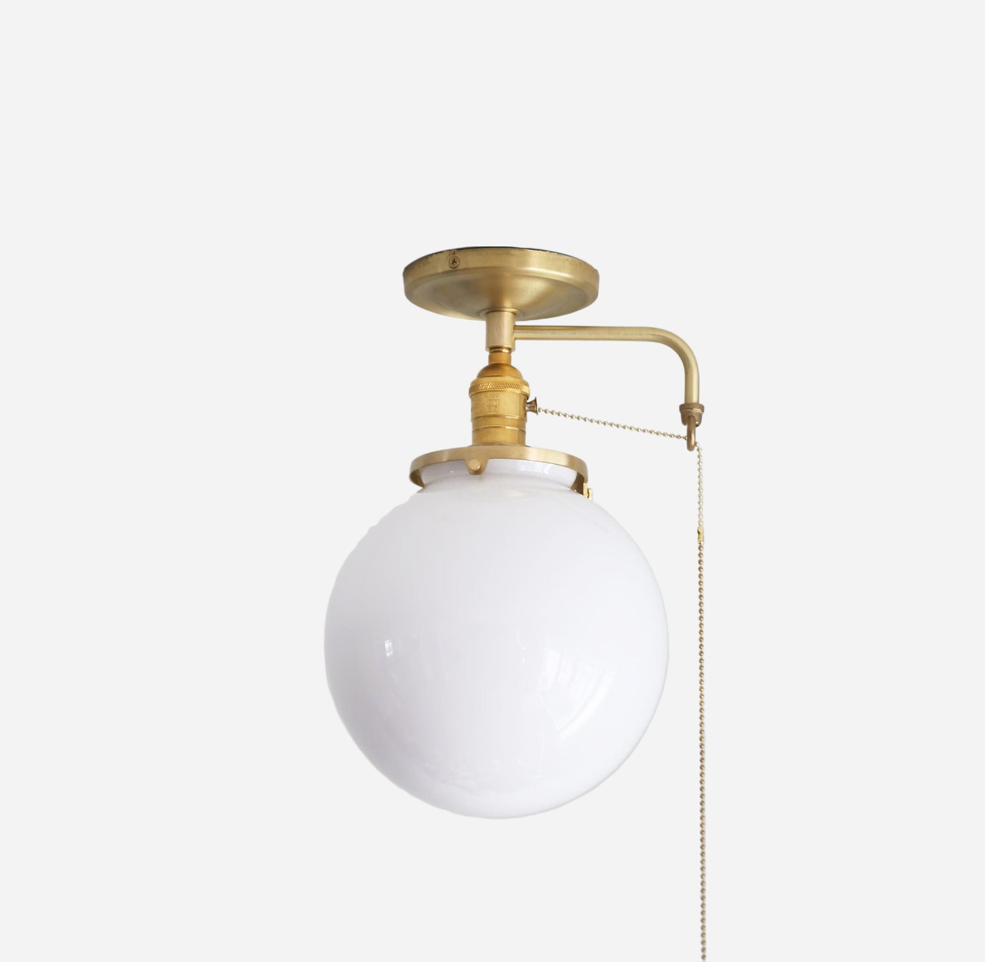 Glass globe Flush Mount Ceiling Light Fixture - Mid Century Modern Globe Lighting Fixtures - Modern Brass Light - UL Listed No.0004