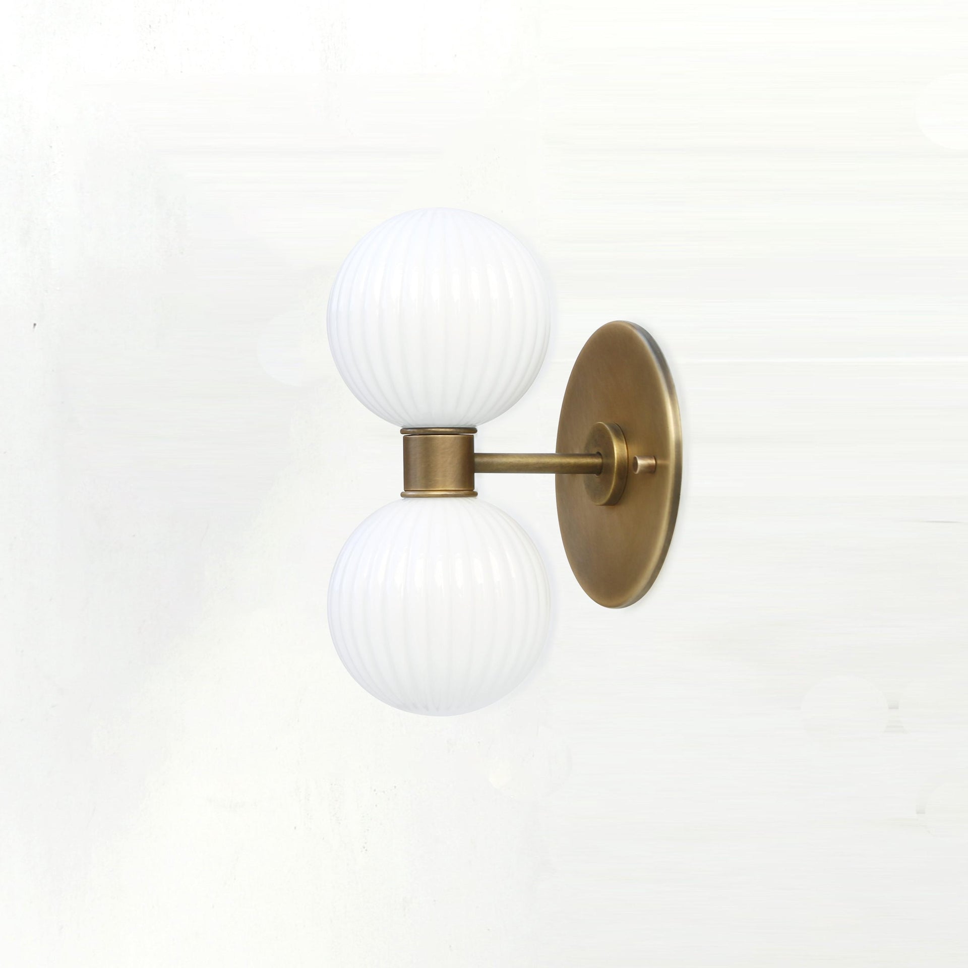 Bathroom Vanity, 4" or 6" Shades Vanity Fixture, Mid Century Brass Wall Sconce  light, UL Listed. No.3070