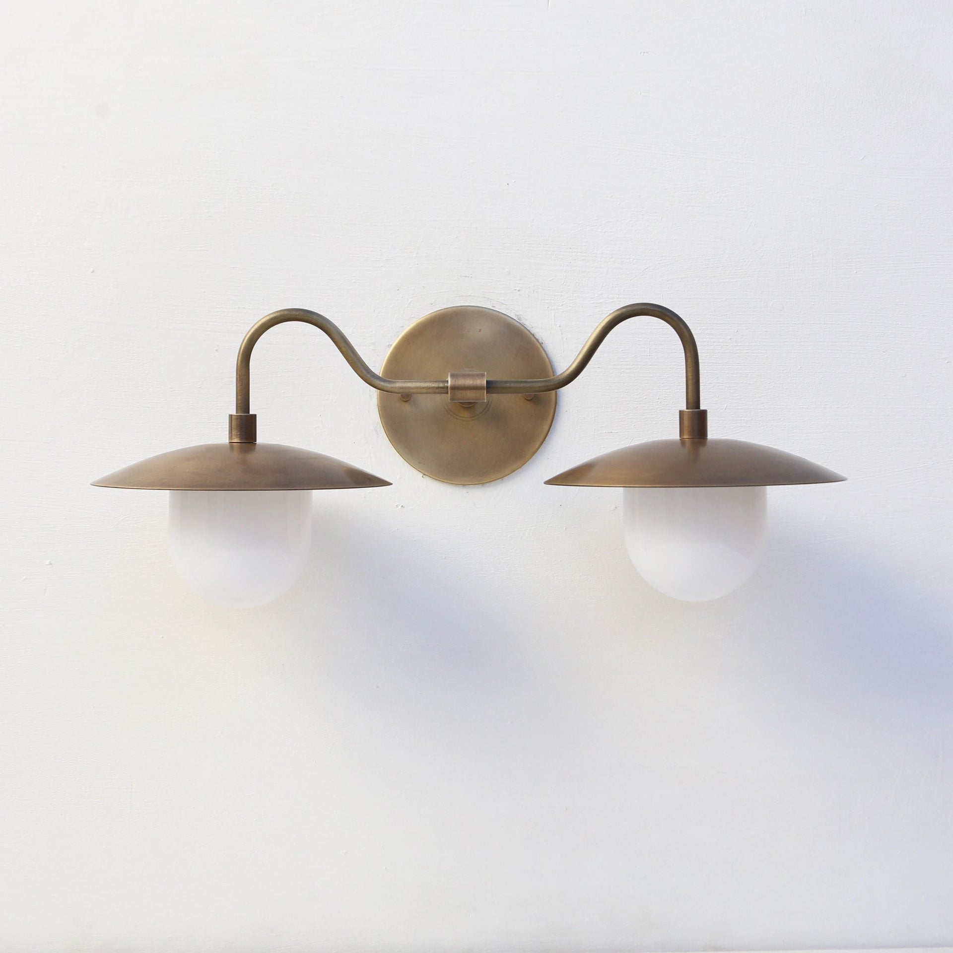 Brass Wall Sconce light with brass shade, Bathroom Vanity Light, Double Shade Wall Sconce UL Listed LM2 No.4111