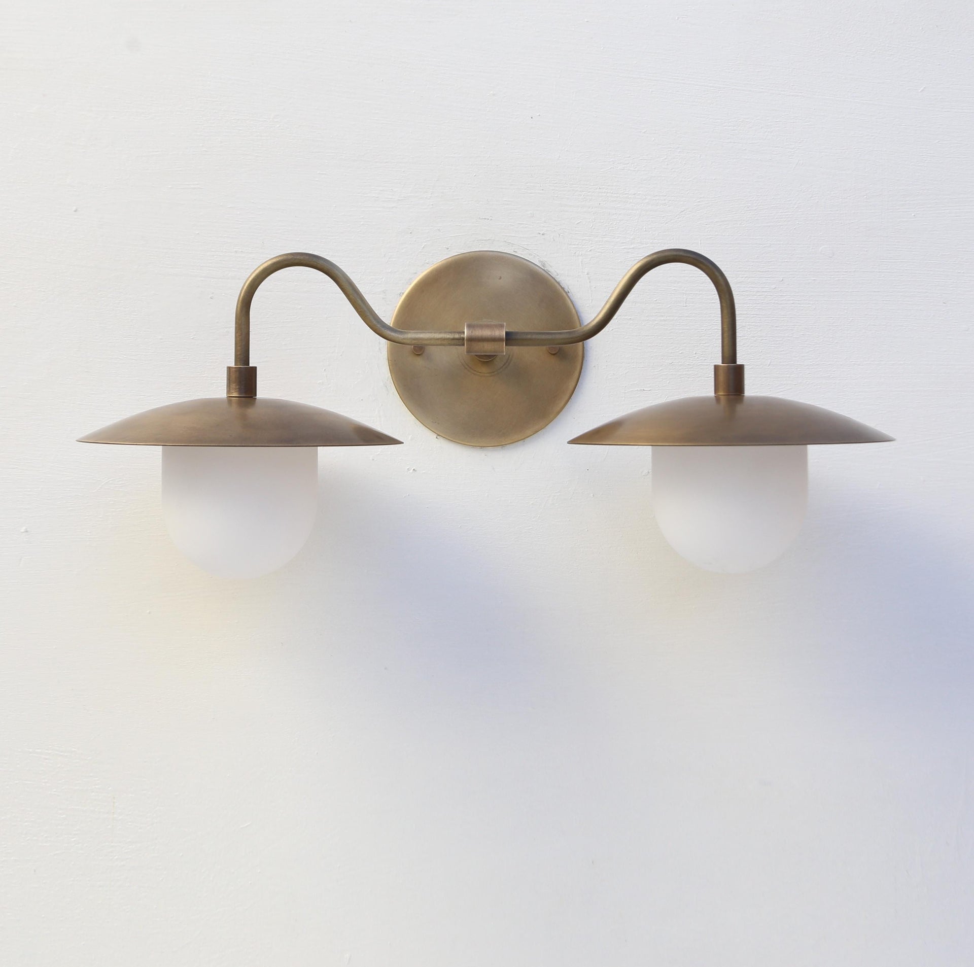 Brass Wall Sconce light with brass shade, Bathroom Vanity Light, Double Shade Wall Sconce UL Listed LM2 No.4111