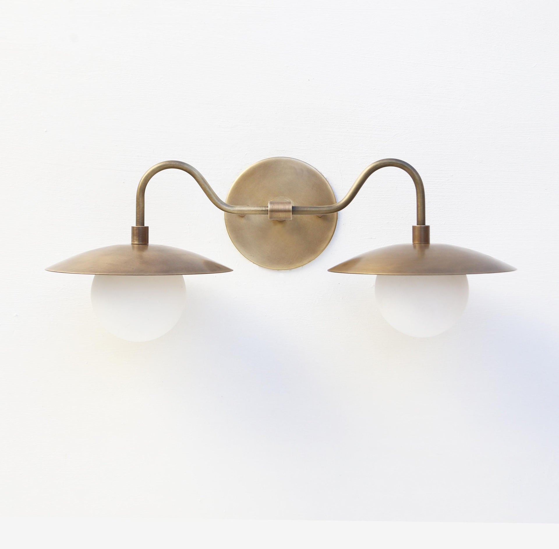 Brass Wall Sconce light with brass shade, Bathroom Vanity Light, Double Shade Wall Sconce UL Listed LM2 No.4112