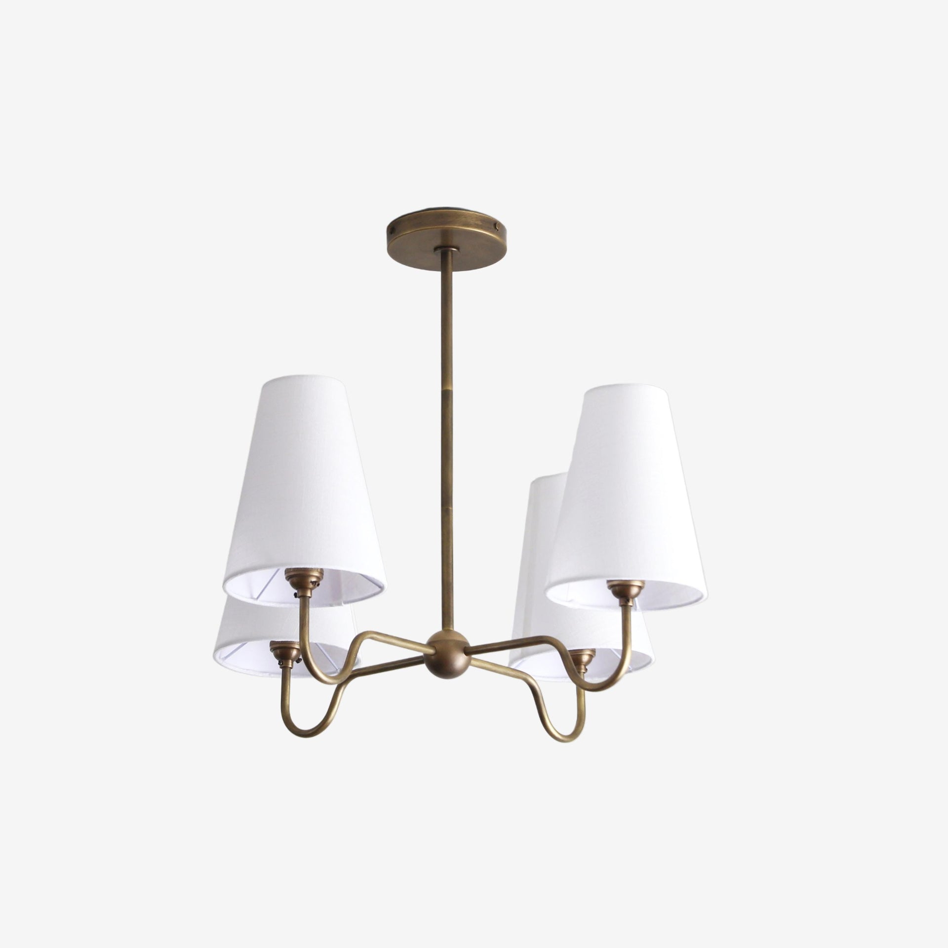 Chandelier,  Brass Chandelier, Chandelier with linen shades,  UL Listed, No.S7023-1