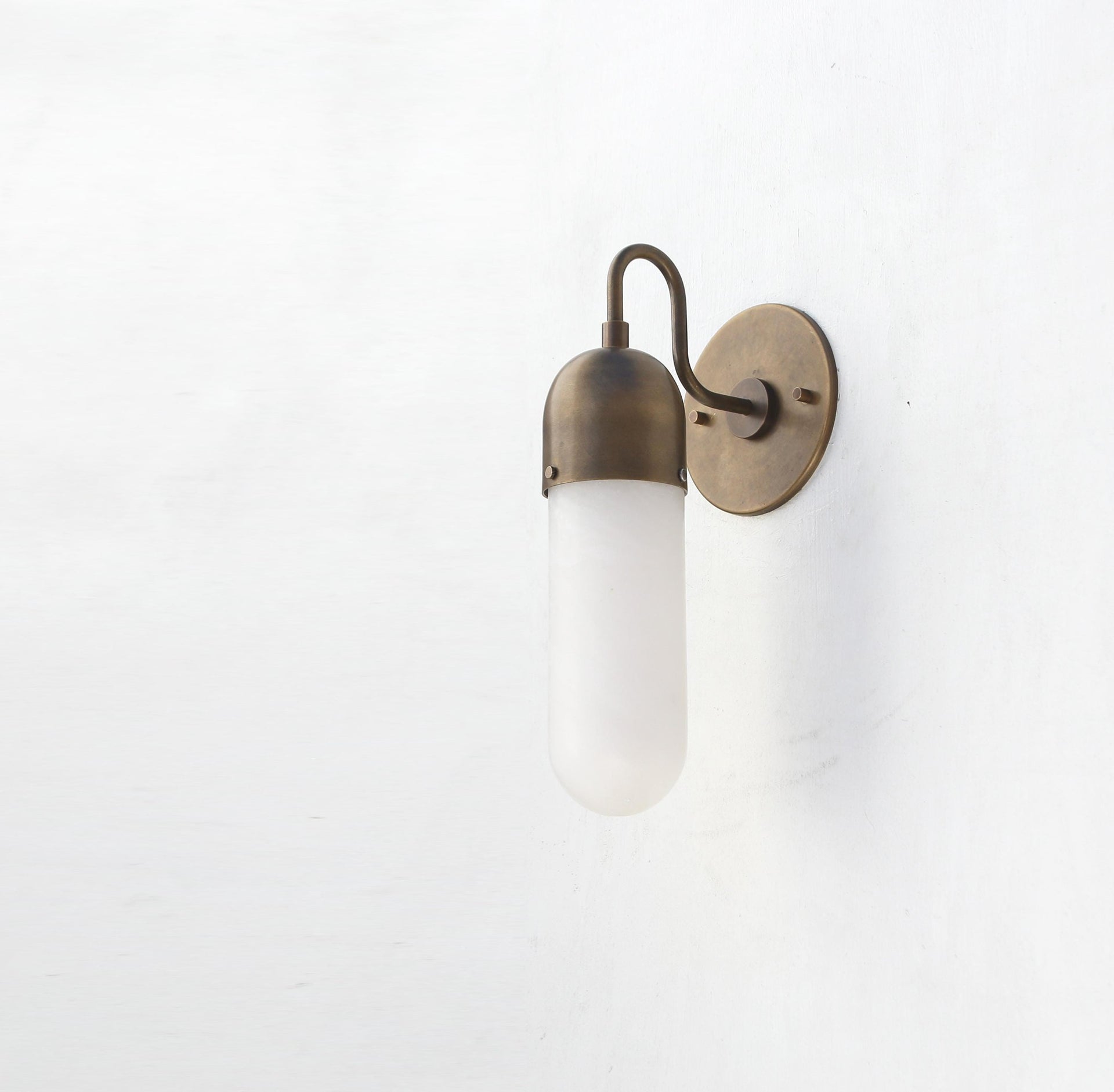 Brass Wall Sconce light with alabaster shade, Modern brass light, Wall sconce light, Minimal Sconce Light, 6" - P-Di, UL Listed No.3035