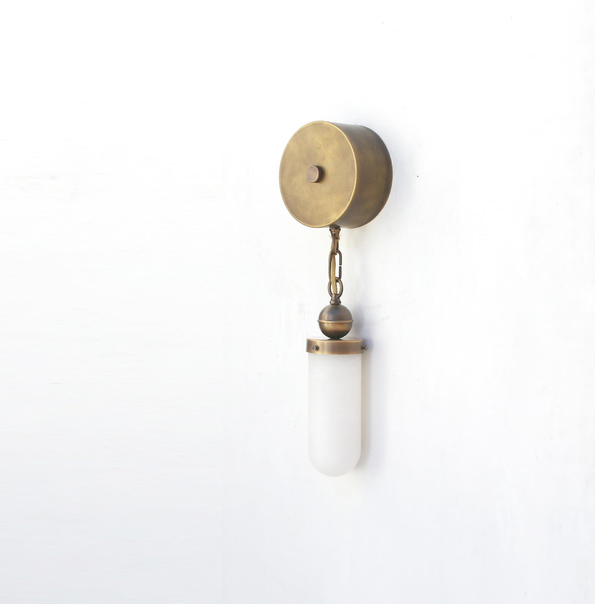 Brass Wall Sconce light with alabaster shade, Modern brass light, Wall sconce light, Minimal Sconce Light, 6" - P-Di, UL Listed No.3036
