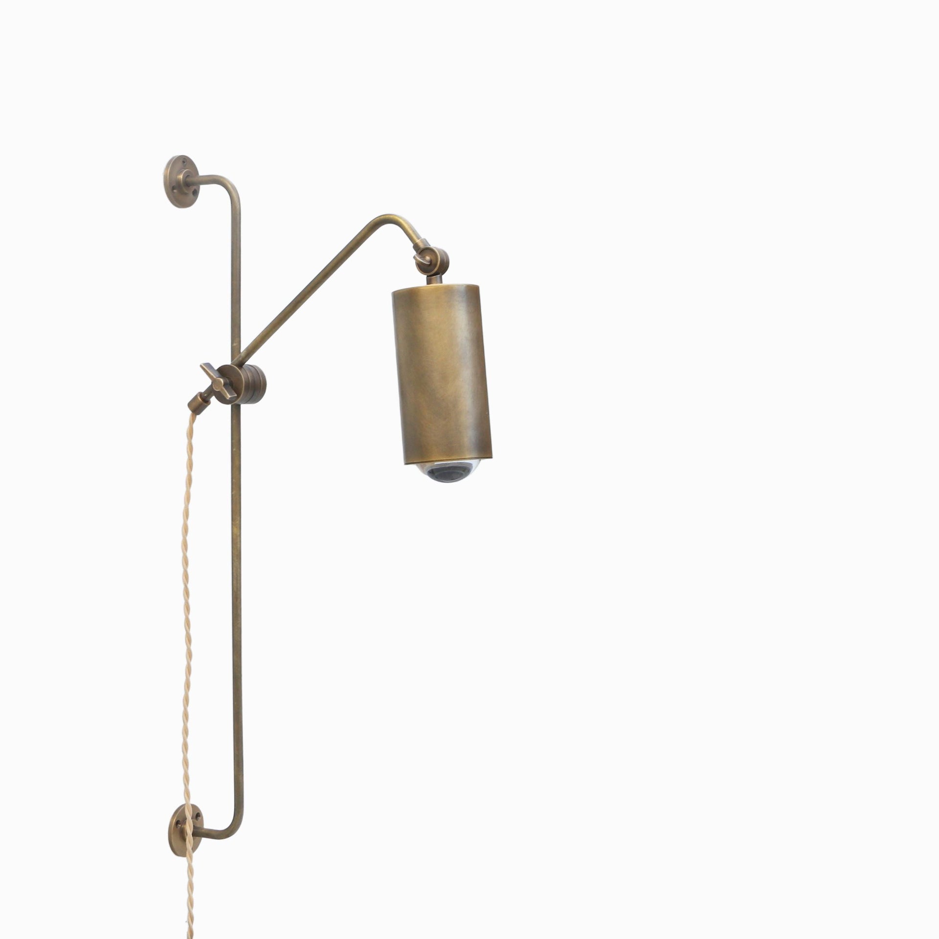 Plug-in Brass Wall Sconce light, Wall sconce light, Minimal Sconce Light, E-26, No.S7025-7