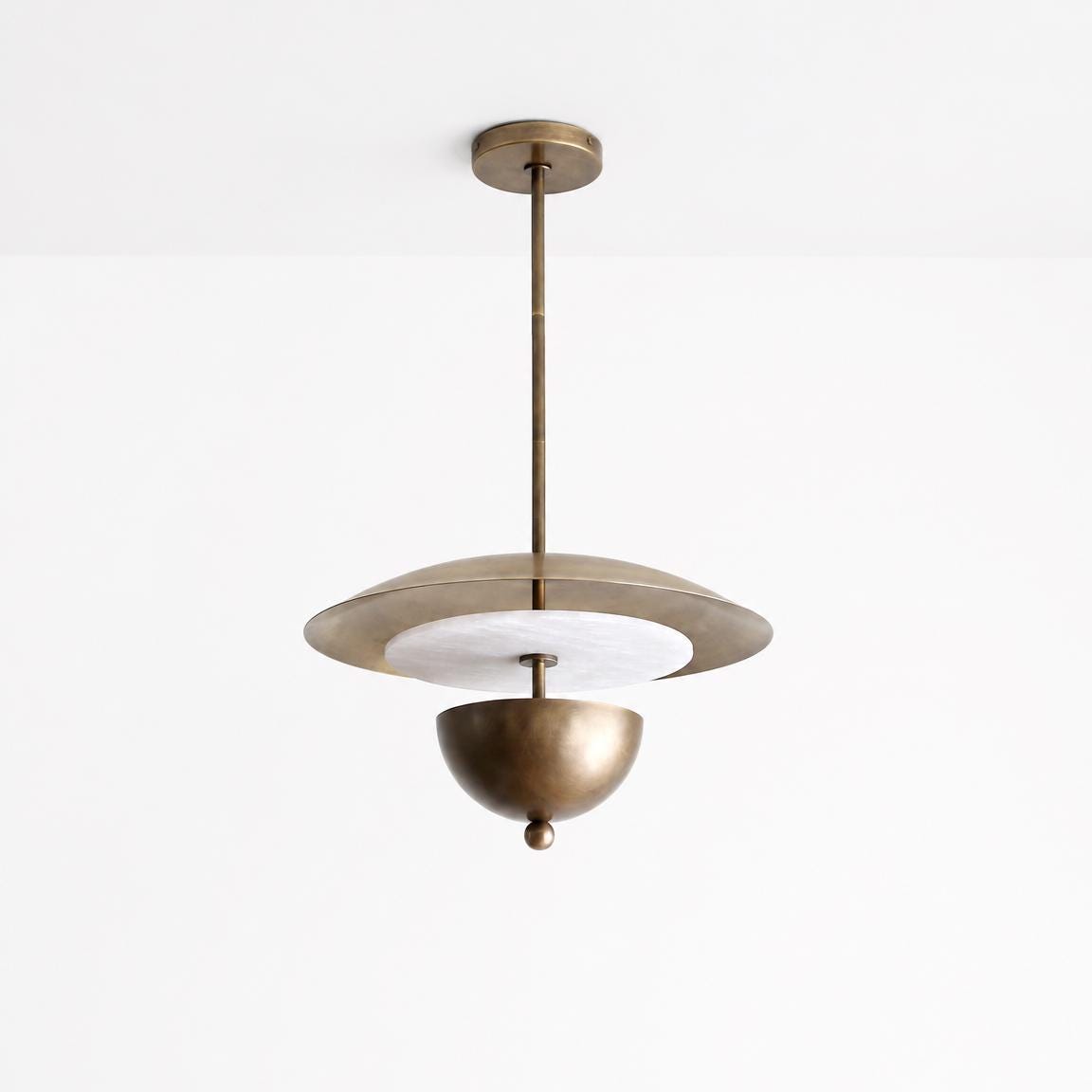 Brass Pendant light - Kitchen Island light with 18" brass shade, UL Listed, No.S7024-7