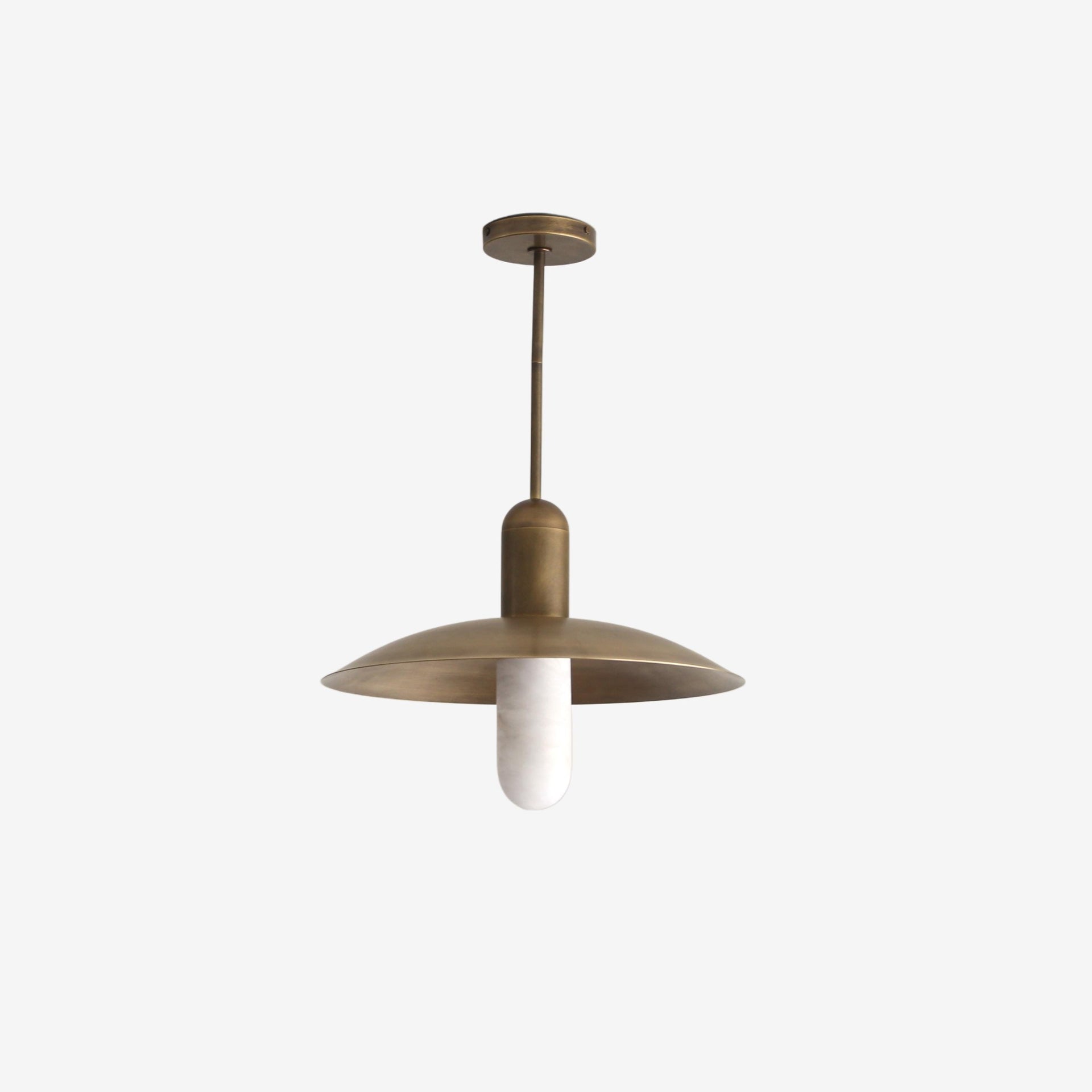 Brass Pendant light -  Kitchen Island light with 18" brass shade, alabaster shade UL Listed, No.S7025