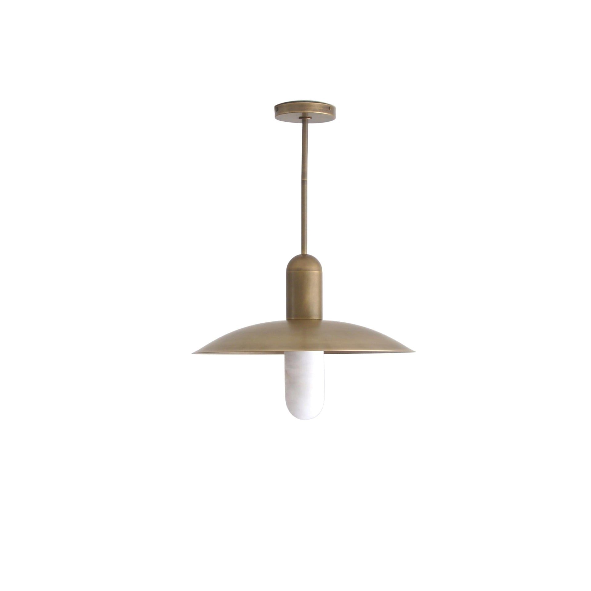 Brass Pendant light -  Kitchen Island light with 18" brass shade, alabaster shade UL Listed, No.S7025