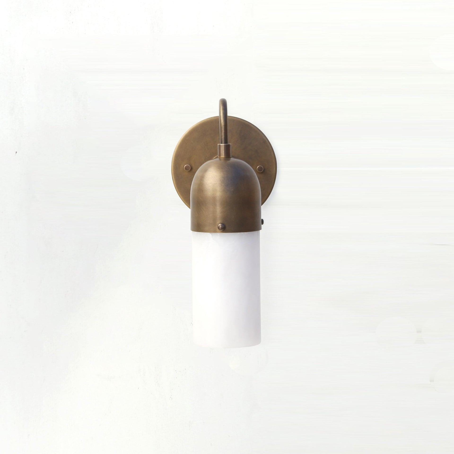 Brass Wall Sconce light with alabaster shade, Modern brass light, Wall sconce light, Minimal Sconce Light, 6" - P-Di, UL Listed No.3034