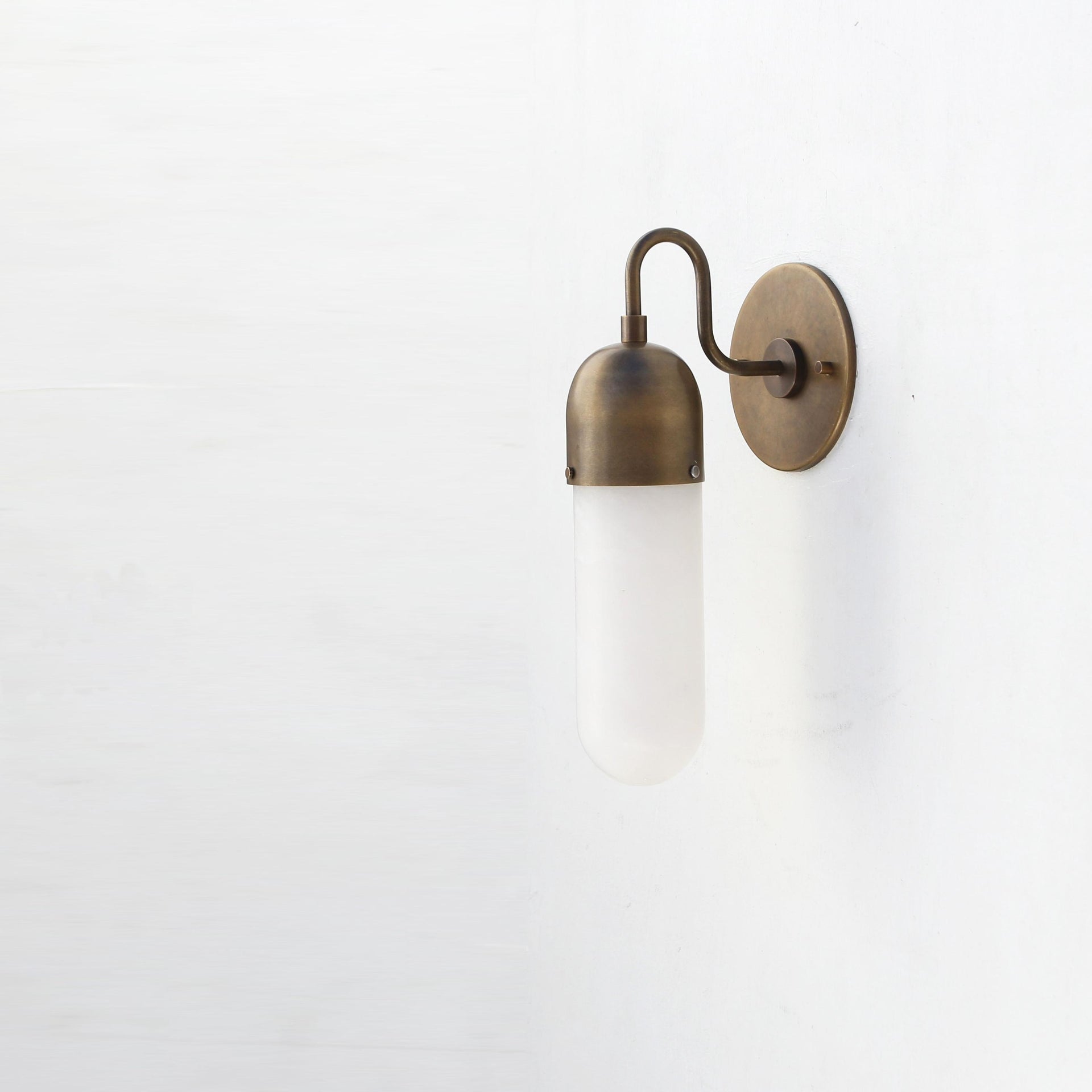 Brass Wall Sconce light with alabaster shade, Modern brass light, Wall sconce light, Minimal Sconce Light, 6" - P-Di, UL Listed No.3035