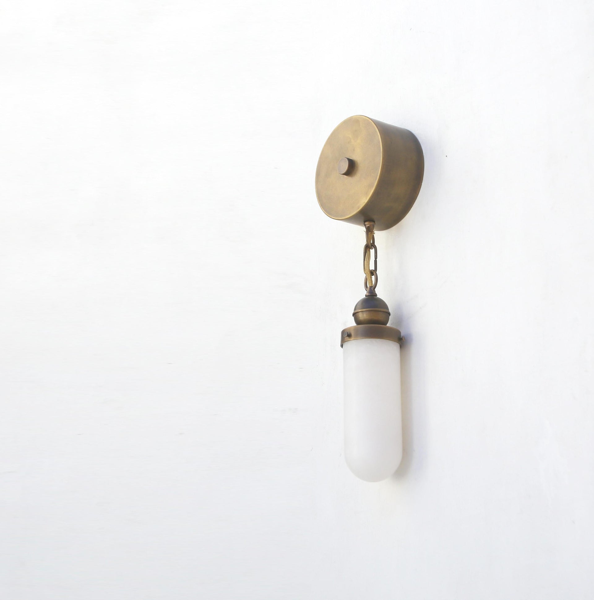 Brass Wall Sconce light with alabaster shade, Modern brass light, Wall sconce light, Minimal Sconce Light, 6" - P-Di, UL Listed No.3036