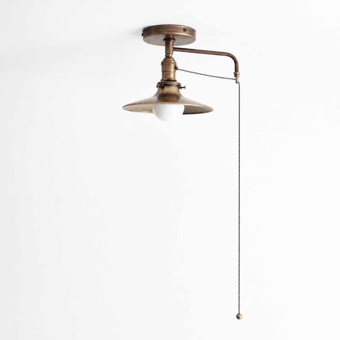 Flush Mount Brass Ceiling Light - Modern Ceiling Lighting - Modern Brass Light With Brass Shade - UL Listed,  No. S7026-12