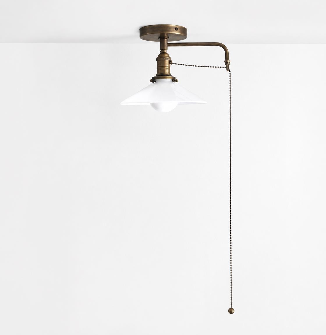 Flush Mount Brass Ceiling Light - Modern Ceiling Lighting - Modern Brass Light With Brass Shade - UL Listed,  No. S7026-11