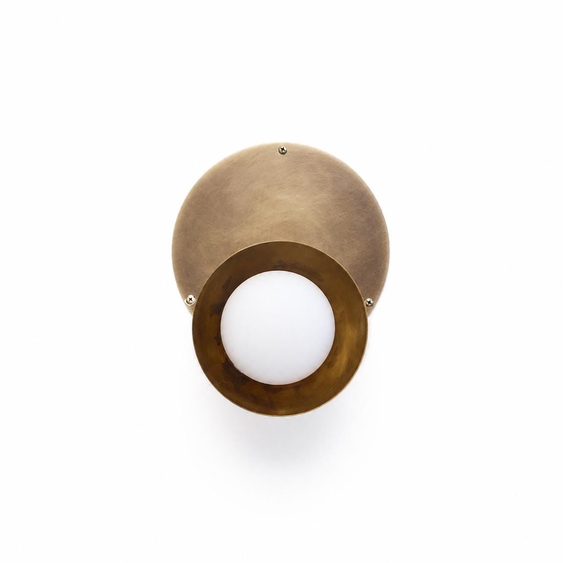 Wall Sconce/Flush mount Ceiling  Light, Mid Century Wall Sconce, Ceiling   Light with white glass  shade, No. PPQ4 S7021-25