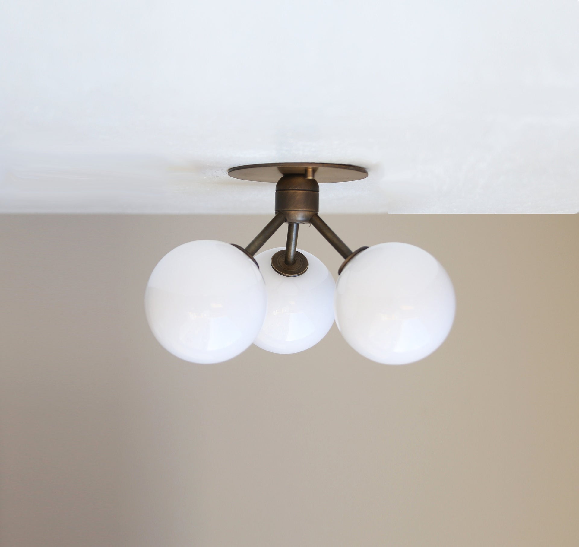 Modern Brass Sputnik Chandelier- Mid-century Modern Sputnik -3 arms-Brass Ceiling Light, UL Listed, No.0115