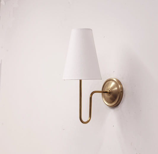 Casting Canopy Wall sconce Light, Brass Wall Sconce Light With Linen, Classic Wall Sconce Light